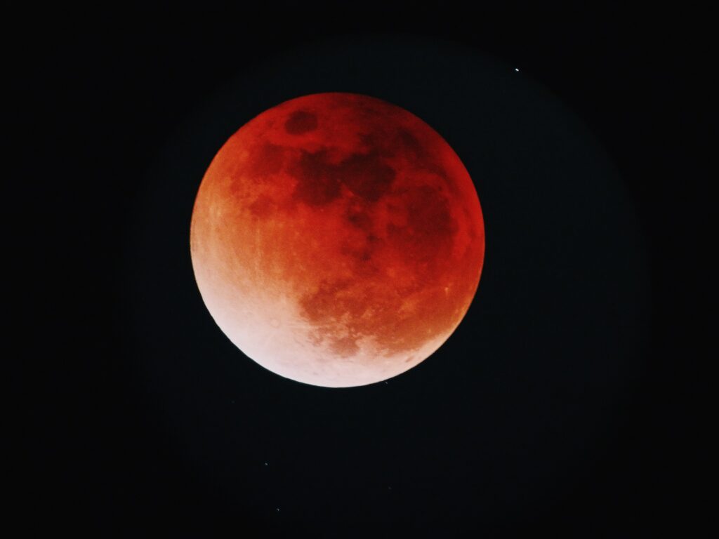 Blood moon lunar eclipse