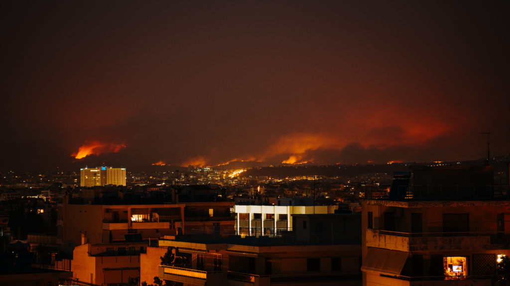 Image of wildfires in Greece