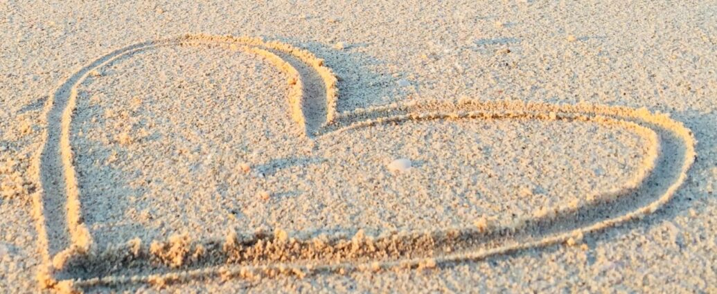 Heart drawn in the sand