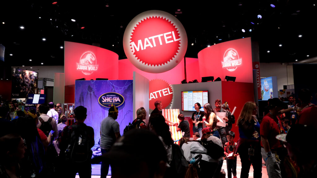 Mattel booth at the 2019 San Diego Comic-Con International at the San Diego Convention Center in San Diego, California.