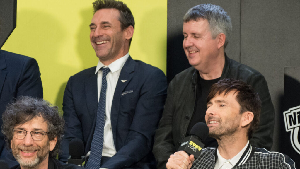 A group of actors including David Tennant and Michael Sheen sat down at a panel discussion about Good Omens