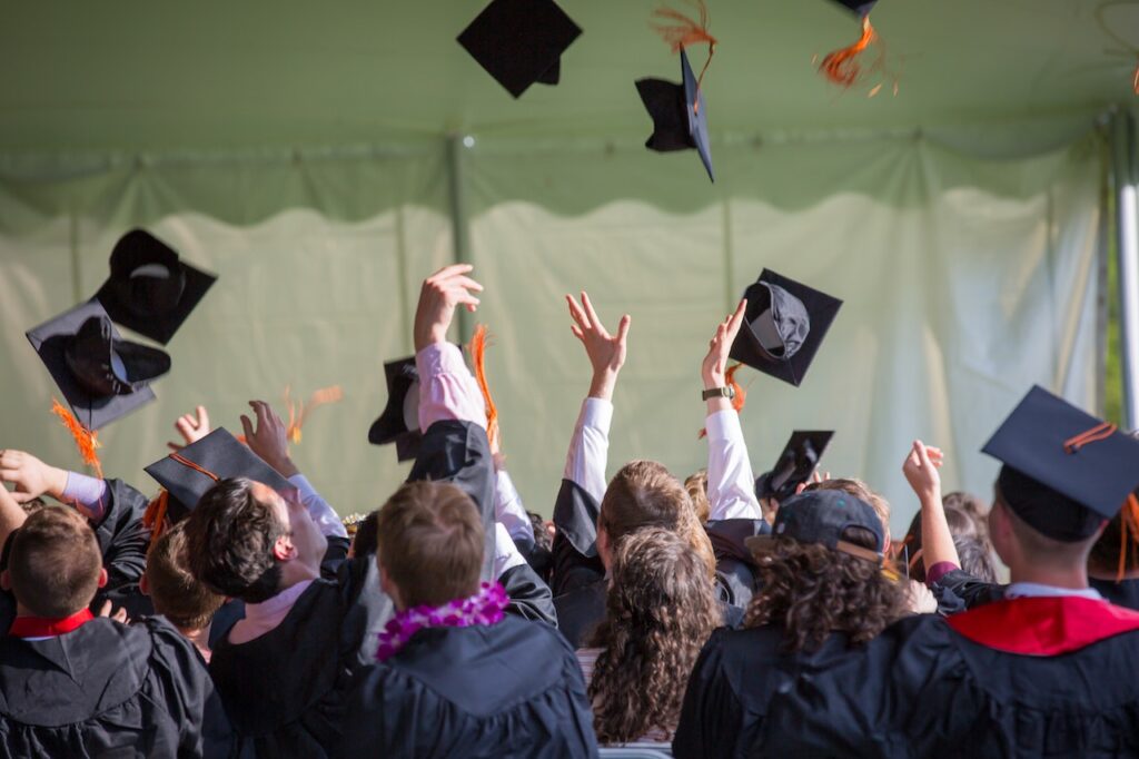 Students graduating late as a result of strike action.