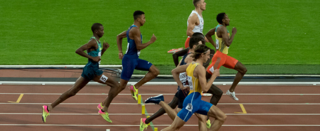 Runners at the 2017 Athletics World Championships at the Queen Elizabeth Olympic Park in Stratford