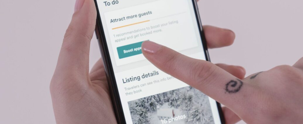 Image of Airbnb app on phone.