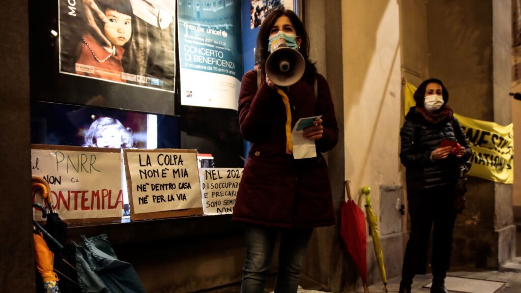 Image of Italian protest against violence against women in 2021