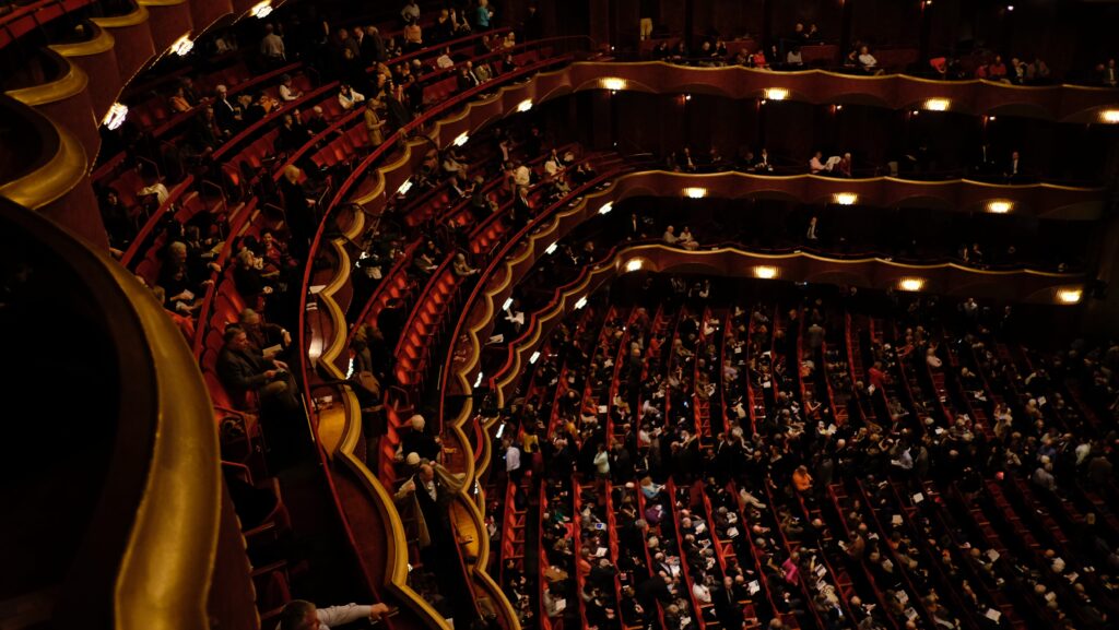 bird's eye view of full opera hall. 'Coventry Carol/What Child is This'