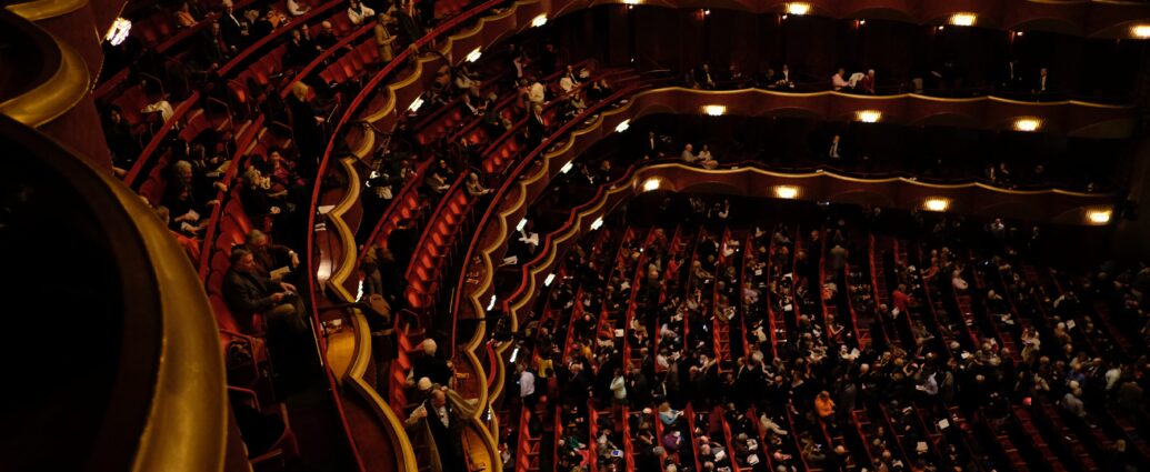 bird's eye view of full opera hall. 'Coventry Carol/What Child is This'