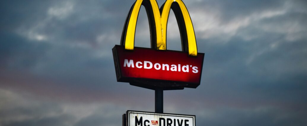 yellow M light sign for McDonald's