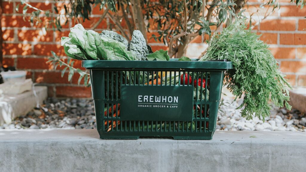 erewhon market shopping basket full of groceries