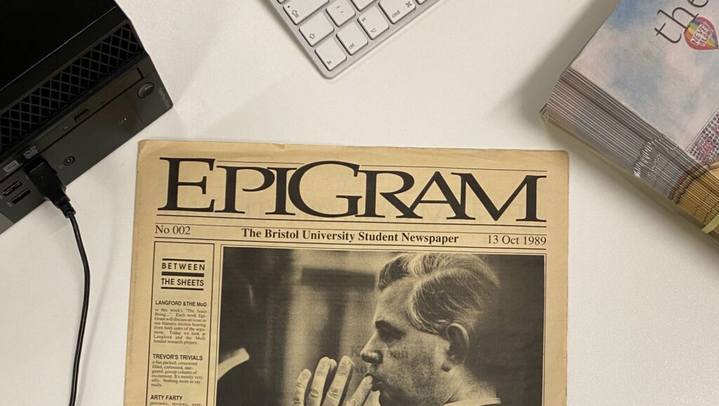 Print copy of Epigram, University of Bristol's student newspaper.