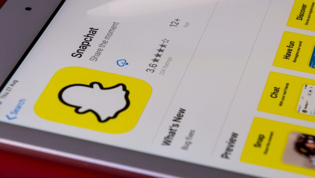 An image of the app 'Snapchat' on a phone.