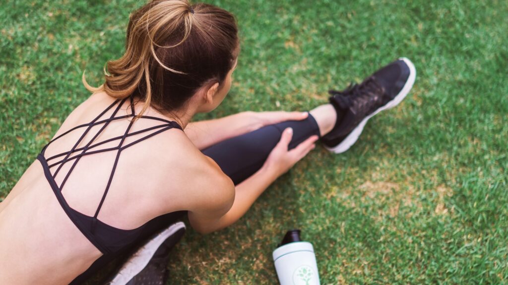 Woman wearing black athleisure outfit