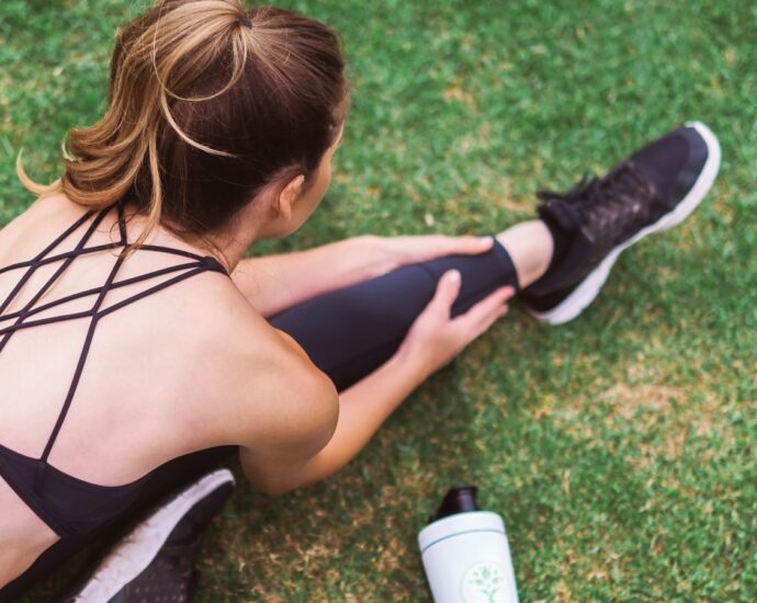 Woman wearing black athleisure outfit