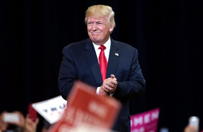 Donald Trump at speakers stand