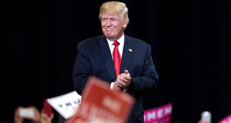 Donald Trump at speakers stand