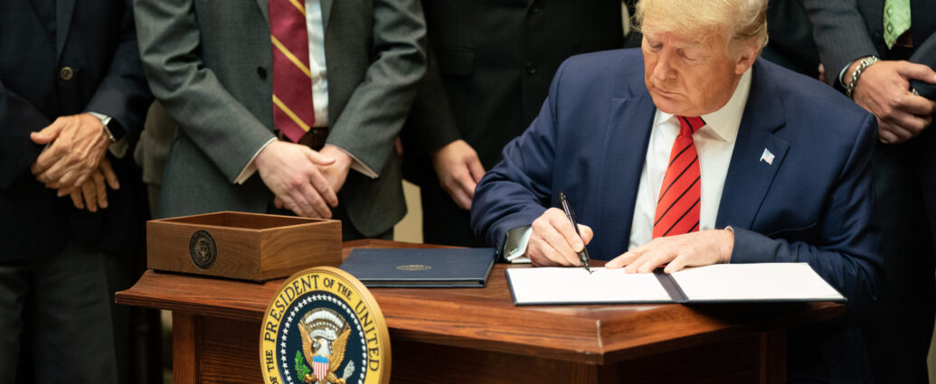 Donald Trump signs executive orders on his first day in office