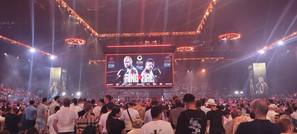 Ring side image at a Tyson Fury boxing match