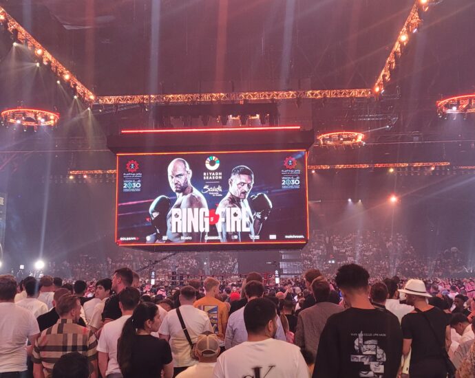 Ring side image at a Tyson Fury boxing match